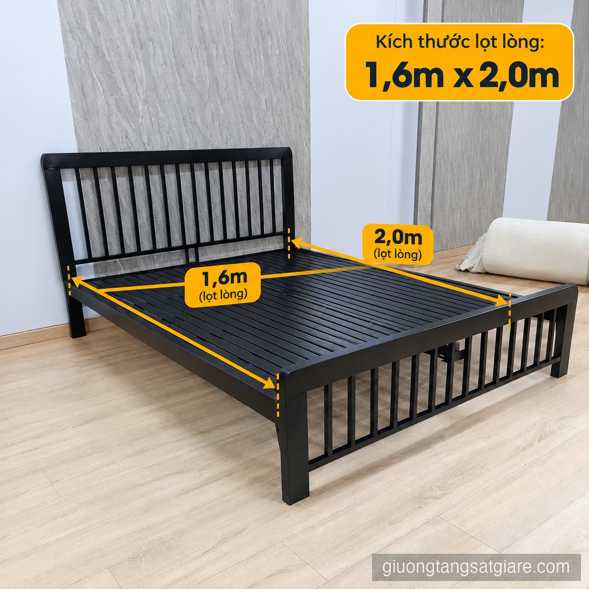 Kích thước sản phẩm lọt lòng 1m6*2m