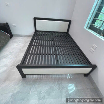 Giường sắt đơn kết hợp nỉ 1m6x2m - GDSN 016